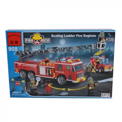 Конструктор Brick 908 Пожарная машина (607 деталей)