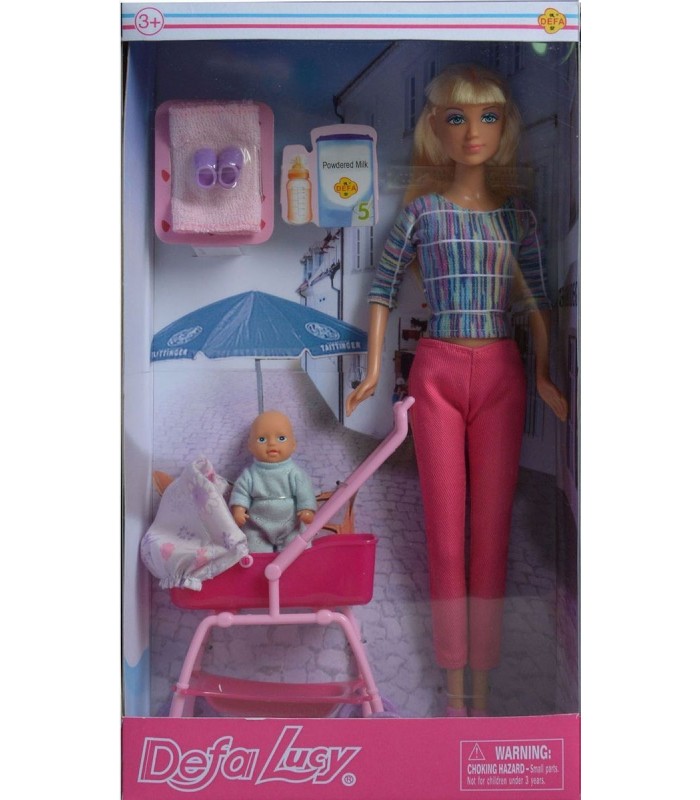 Кукла Defa с малышом в коляске