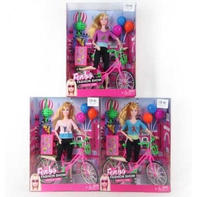Кукла с велосипедом