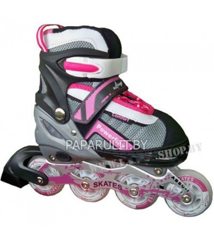 Детские роликовые коньки Powerflex Comfort размеры 38-41 цвет розовый