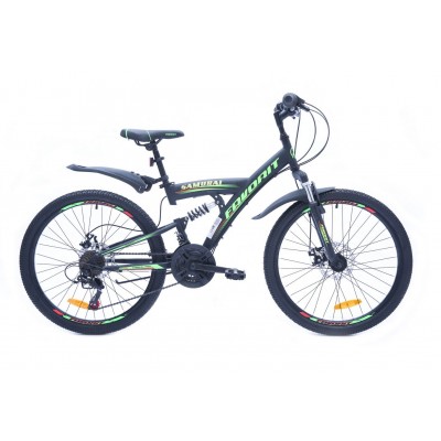 Велосипед Favorit Samurai 24 D (черный/зеленый, 2019)