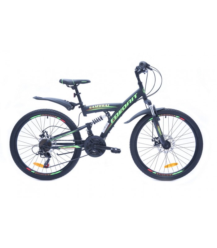 Велосипед Favorit Samurai 24 D (черный/зеленый, 2019)